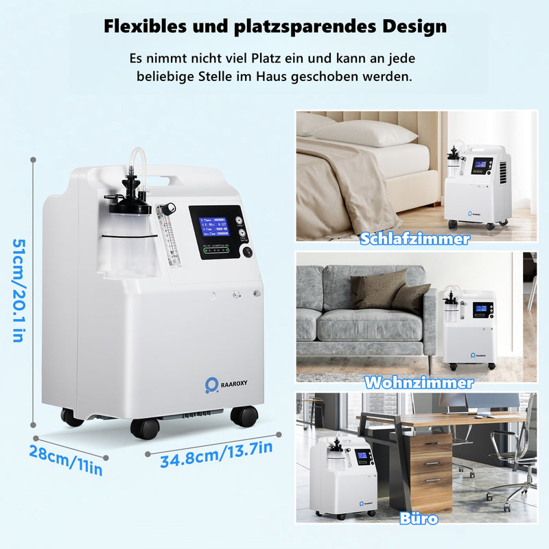 FDA-Zulassung! RAAROXY 5L Premium Heim-Sauerstoffkonzentrator HS5