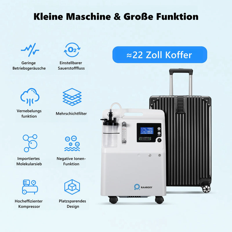 FDA-Zulassung! RAAROXY 5L Premium Heim-Sauerstoffkonzentrator HS5