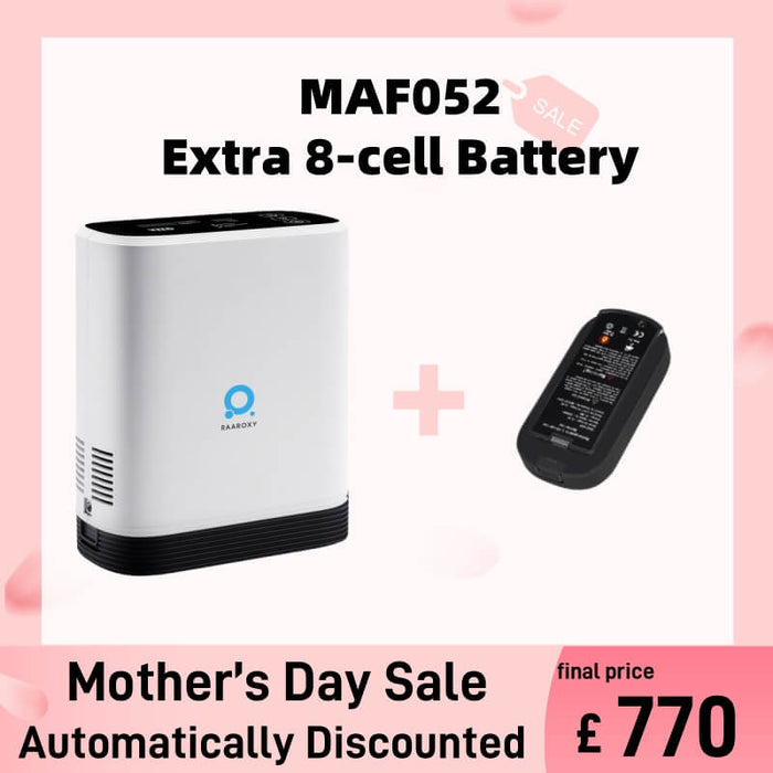 RAAROXY 5L Portable Oxygen Concentrator MAF052+Extra 8-Cell Battery