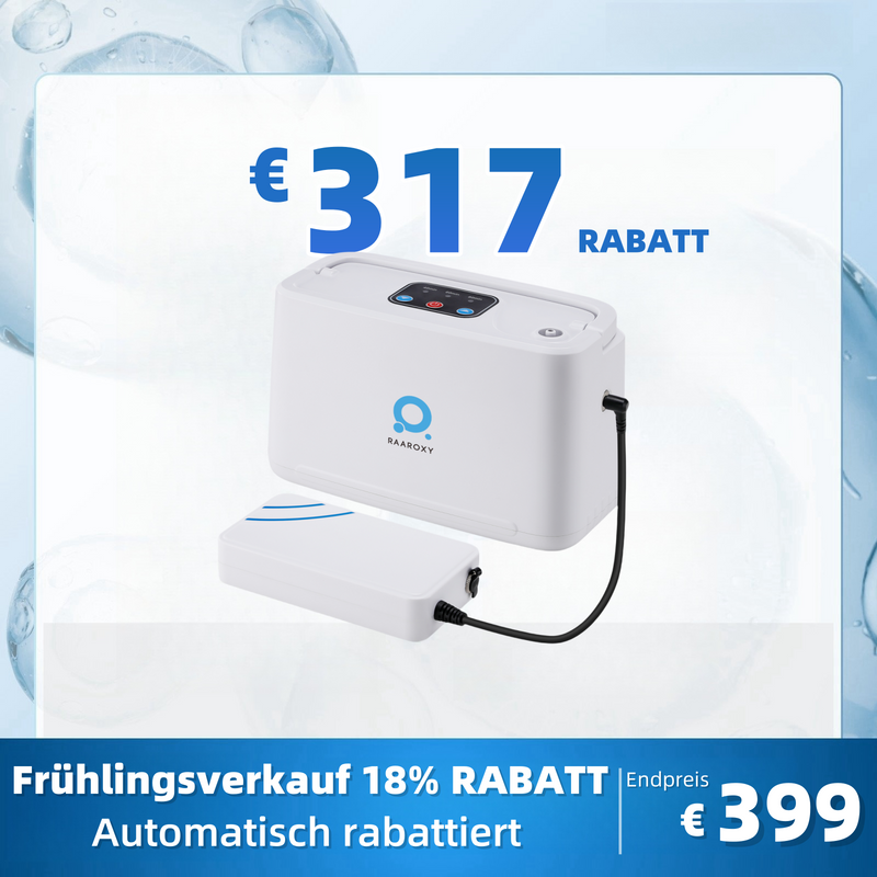 RAAROXY 3L/min Tragbarer Sauerstoffkonzentrator mit kontinuierlichem Durchfluss RS01